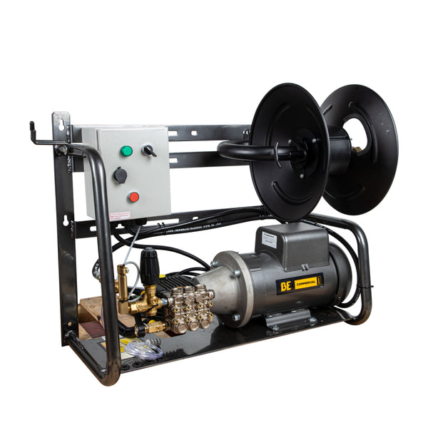 BE Commercial Series Wall Mount Electric Cold Water Pressure Washer, Direct Drive, 5.0 GPM | 2000 PSI (X-2050FW1GENHT)