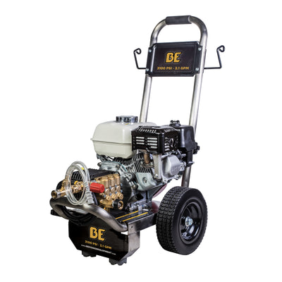 3100 PSI 3.1 GPM Cold Water Gas Pressure Washer Honda GX200 Engine and General Triplex Pump on Stainless Steel Frame