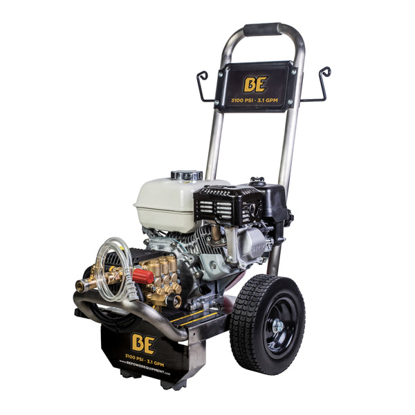 BE Portable Gas Cold Water Pressure Washer, Direct Drive, 3.1 GPM | 3100 PSI (B3165HSGS)