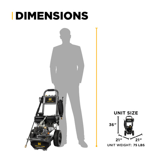 3400PSI 2.5GPM Cold Water Gas Pressure Washer Powerease 223CC Engine and CP Axial Pump