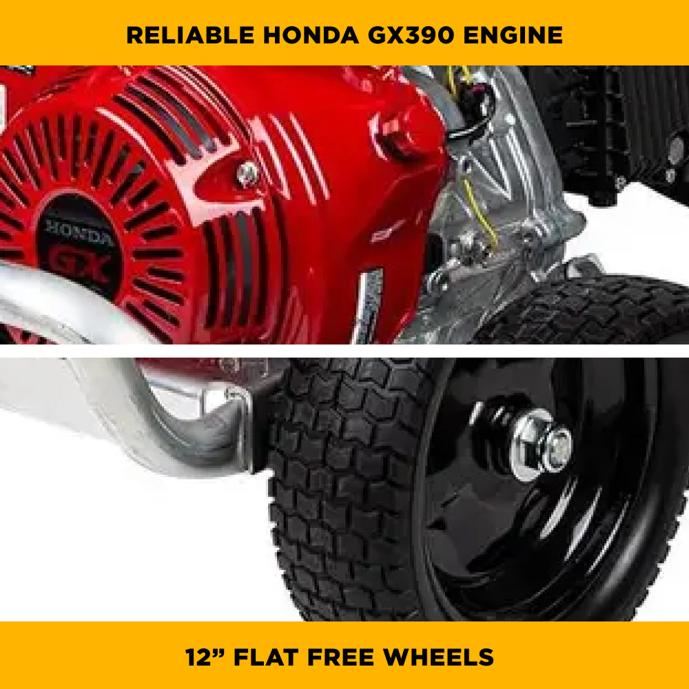 4200 PSI 4.2 GPM Cold Water Gas Pressure Washer Honda GX390 Engine and General Triplex Pump on Aluminum Frame