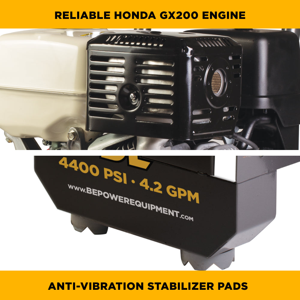 4200 PSI 4.2 GPM Cold Water Gas Pressure Washer Honda GX390 Engine and General Triplex External Unloader Pump