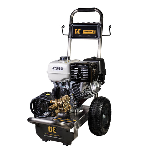 4200PSI 4.2GPM Cold Water Gas Pressure Washer Honda GX390 Engine and General Triplex Pump on Stainless Steel Frame