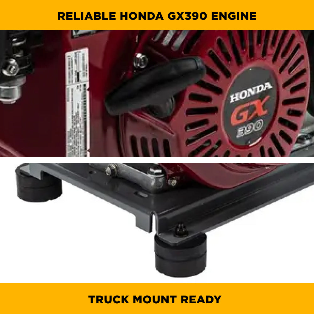 4200PSI 4.2GPM Cold Water Gas Pressure Washer Honda GX390, Belt Drive, General Triplex Pump, Mount Truck or Trailer