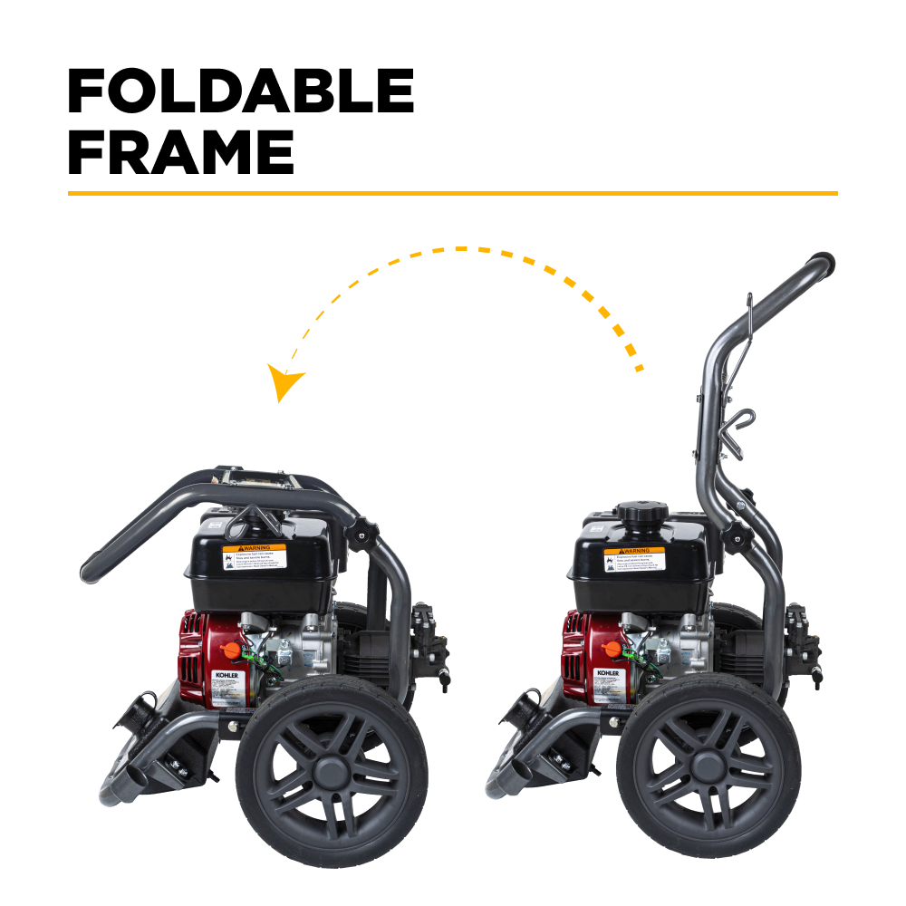 BE Workshop Series Portable Gas Cold Water Pressure Washer, Direct Drive, 2.5 GPM | 3400 PSI (BE3475PX)