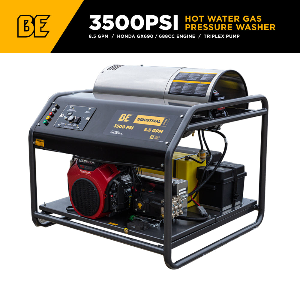 3500 PSI 8.5 GPM Gas Belt Drive Diesel Fired Truck Mount Hot Water Pressure Washer with Triplex Pump