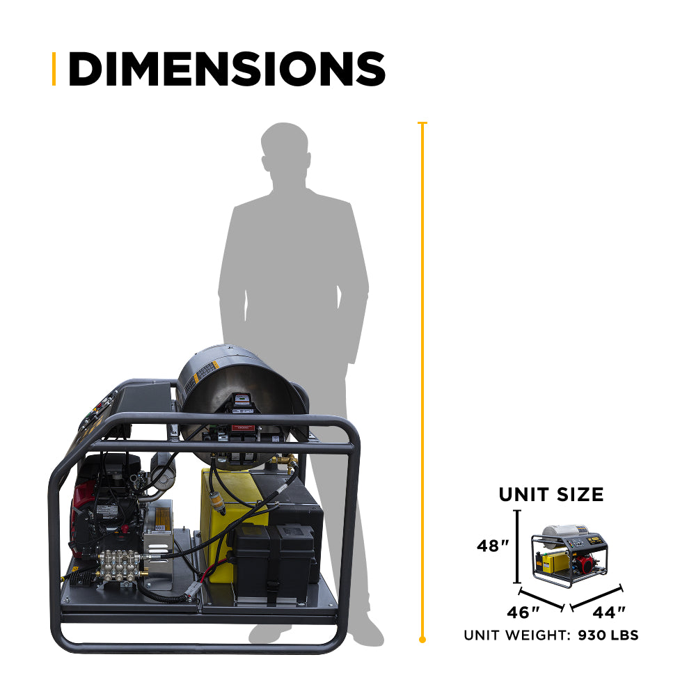 3500 PSI 8.5 GPM Gas Belt Drive Diesel Fired Truck Mount Hot Water Pressure Washer with Triplex Pump