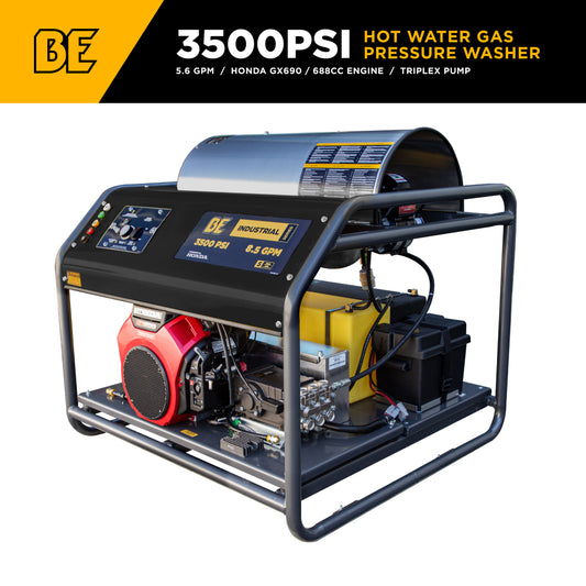 3500 PSI 5.6 GPM Gas Belt Drive Diesel Fired Truck Mount Hot Water Pressure Washer with Triplex Pump