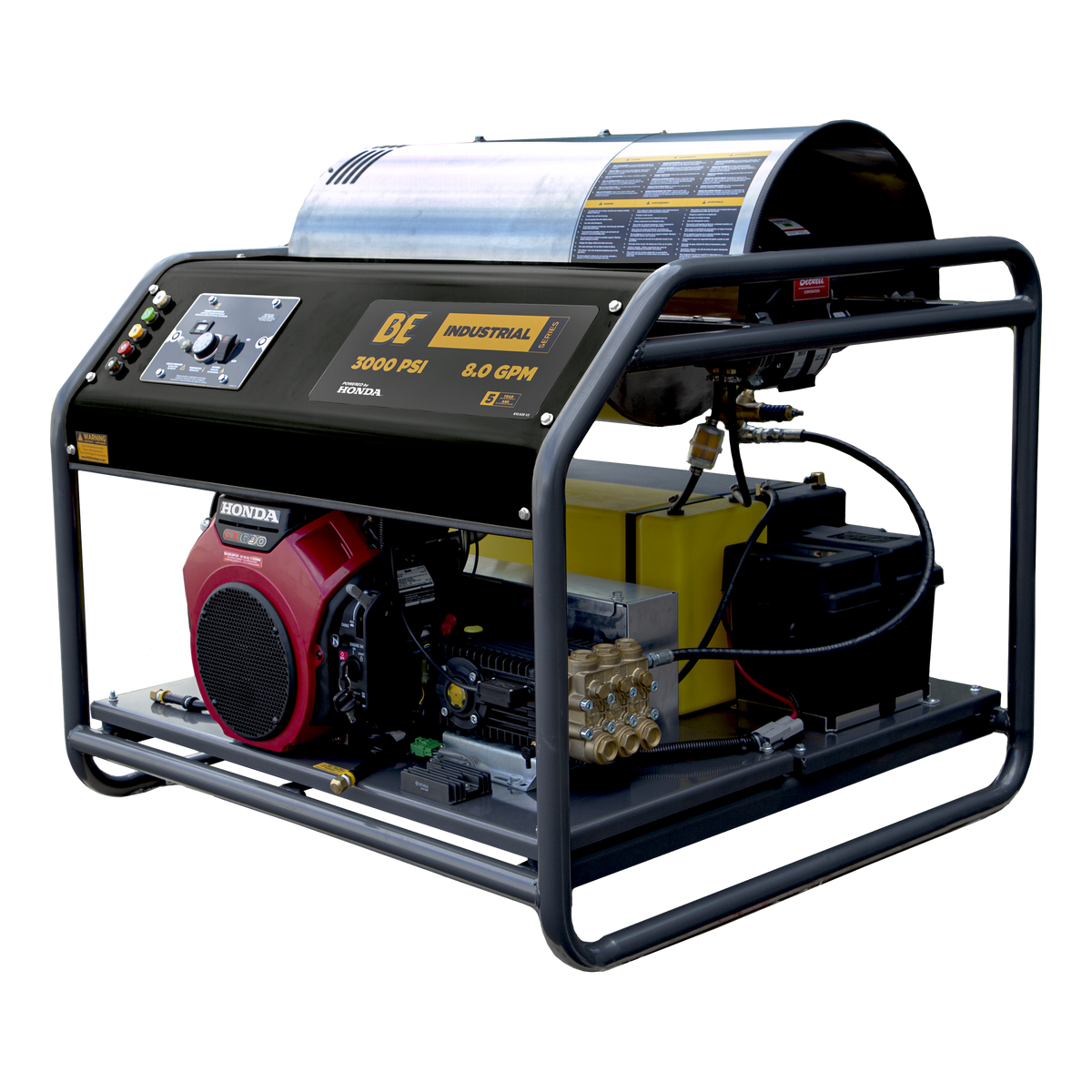 3000 PSI 8.0 GPM Gas Belt Drive Diesel Fired Truck Mount Hot Water Pressure Washer with Triplex Pump