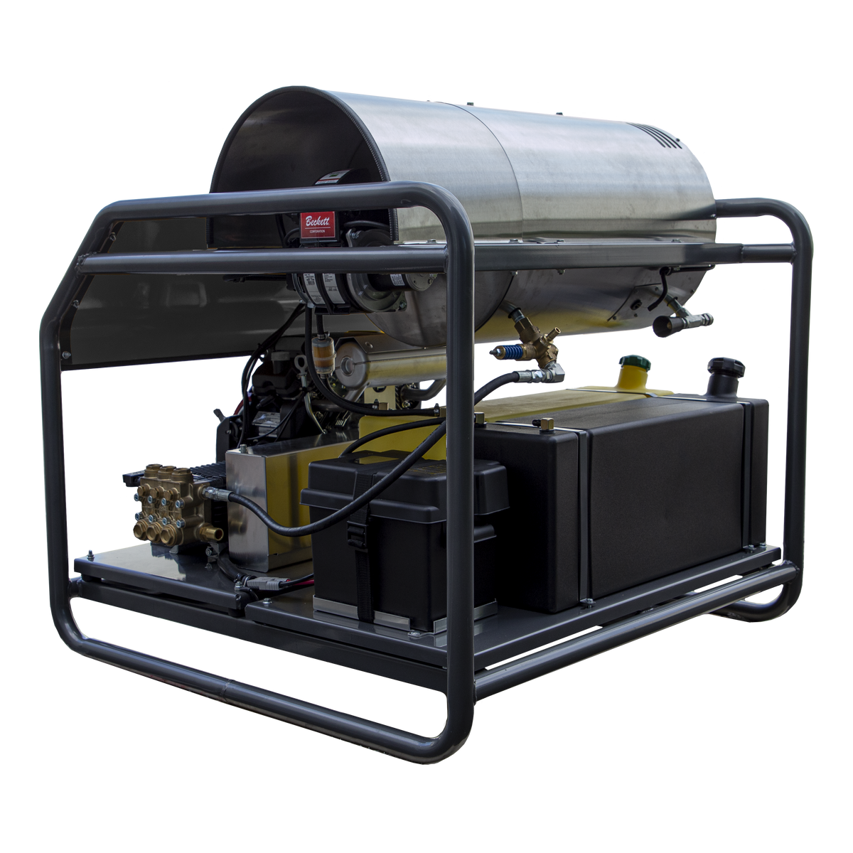 3000 PSI 8.0 GPM Gas Belt Drive Diesel Fired Truck Mount Hot Water Pressure Washer with Triplex Pump