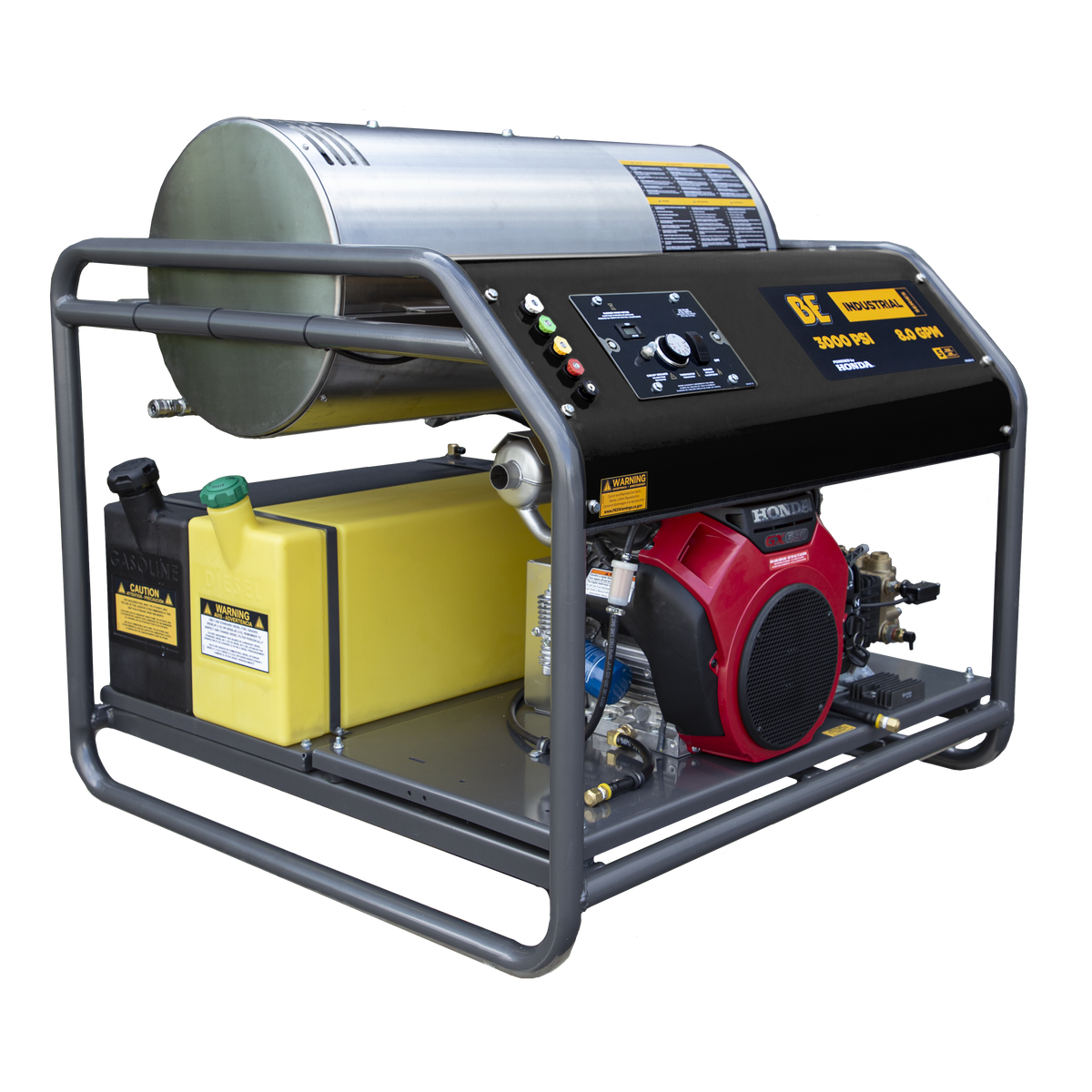 3000 PSI 8.0 GPM Gas Belt Drive Diesel Fired Truck Mount Hot Water Pressure Washer with Triplex Pump