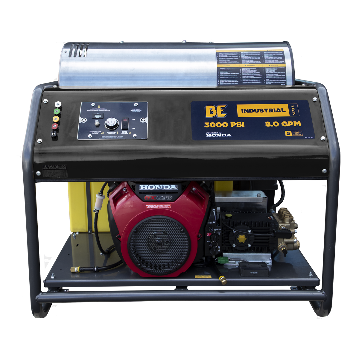 3000 PSI 8.0 GPM Gas Belt Drive Diesel Fired Truck Mount Hot Water Pressure Washer with Triplex Pump
