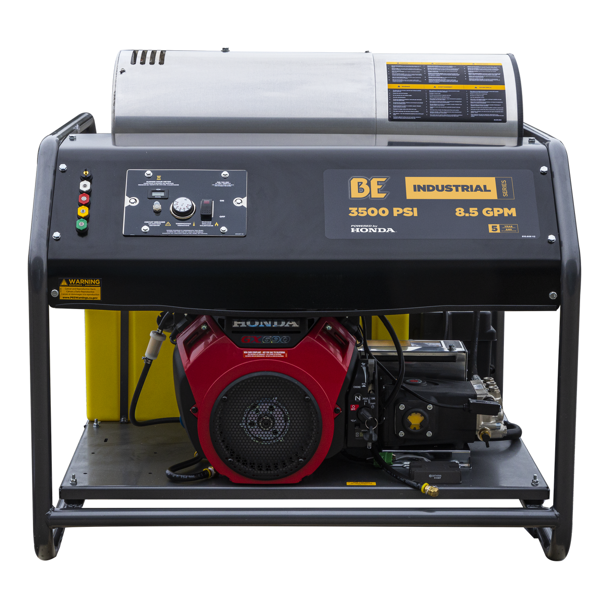 3500 PSI 8.5 GPM Gas Belt Drive Diesel Fired Truck Mount Hot Water Pressure Washer with Triplex Pump