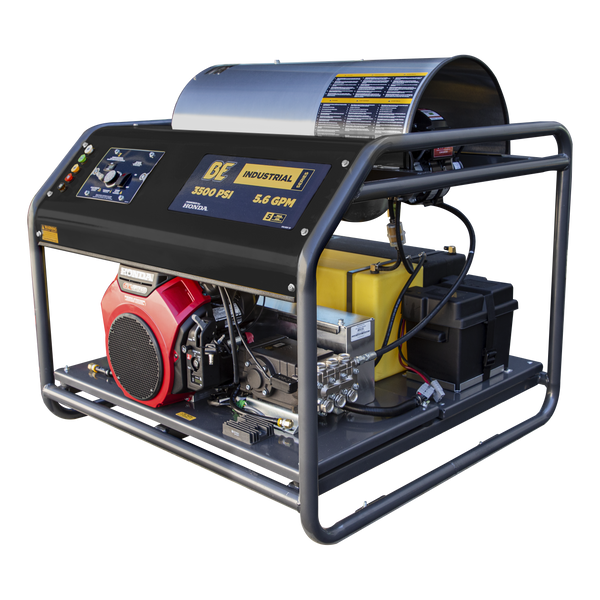 BE Industrial Series Truck Mount Gas Hot Water Pressure Washer, Belt Drive, Electric Start, 5.6 GPM | 3500 PSI (HW3524HG12V)