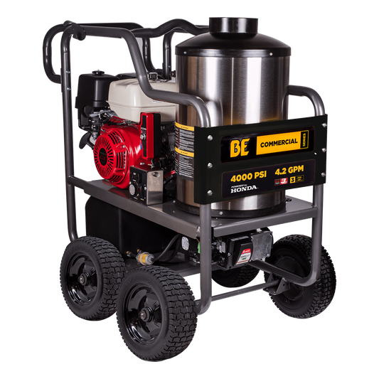 4000 PSI 4.2 GPM Gas Direct Drive Diesel Fired Hot Water Pressure Washer with Triplex Pump