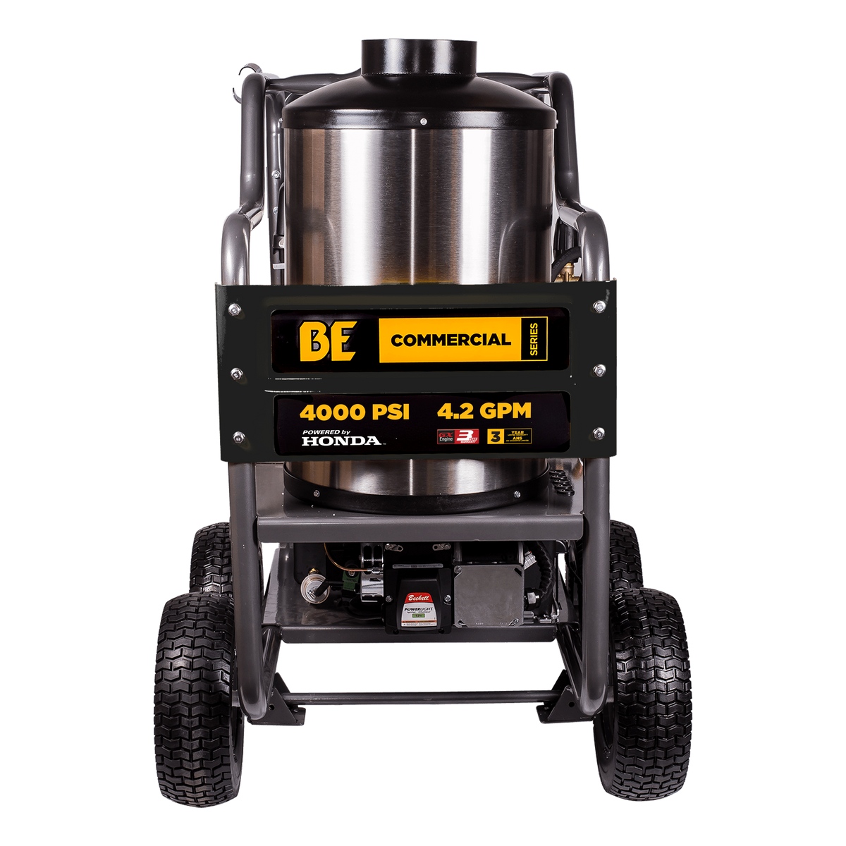 4000 PSI 4.2 GPM Gas Direct Drive Diesel Fired Hot Water Pressure Washer with Triplex Pump
