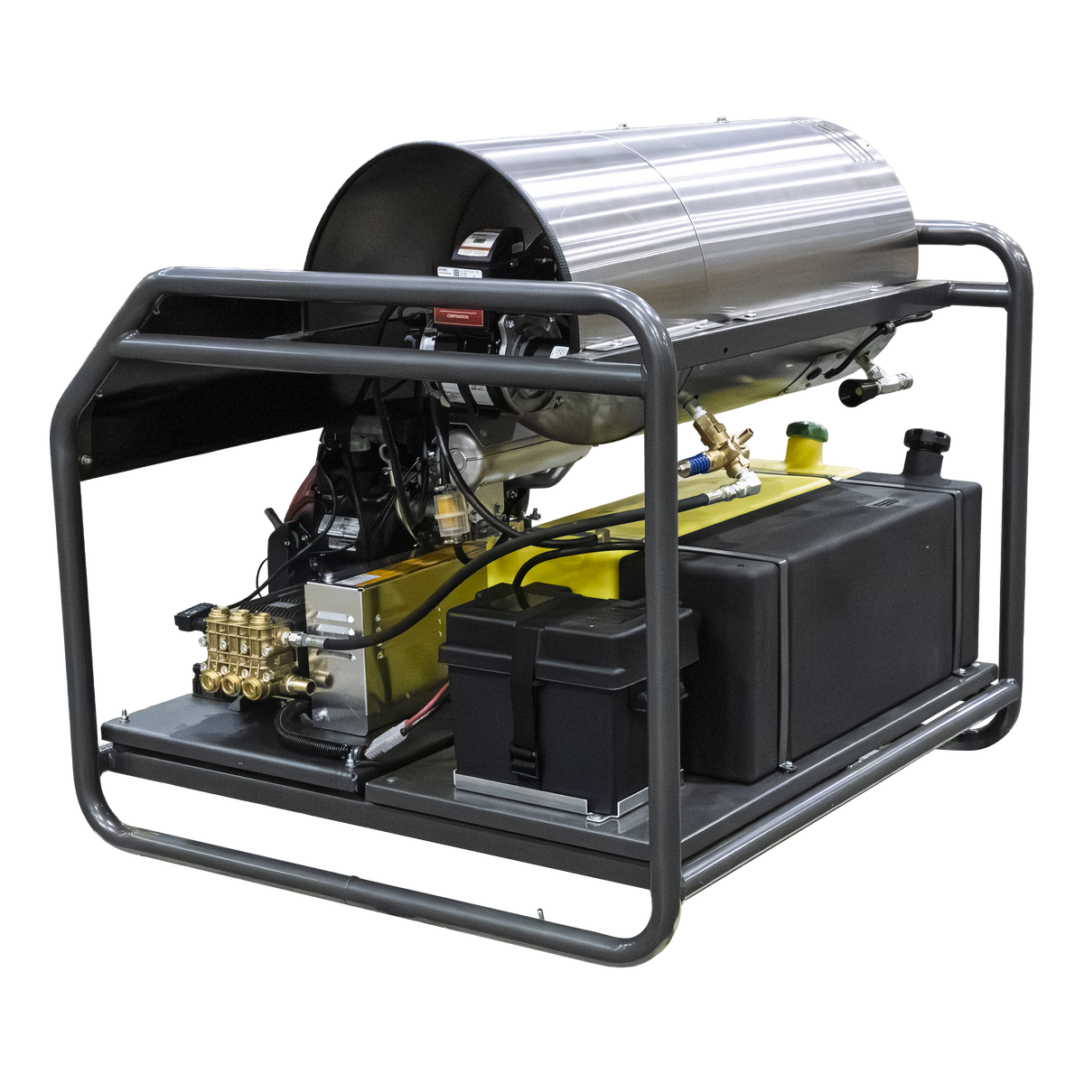 4000 PSI 5.5 GPM Gas Belt Drive Diesel Fired Truck Mount Hot Water Pressure Washer with Triplex Pump