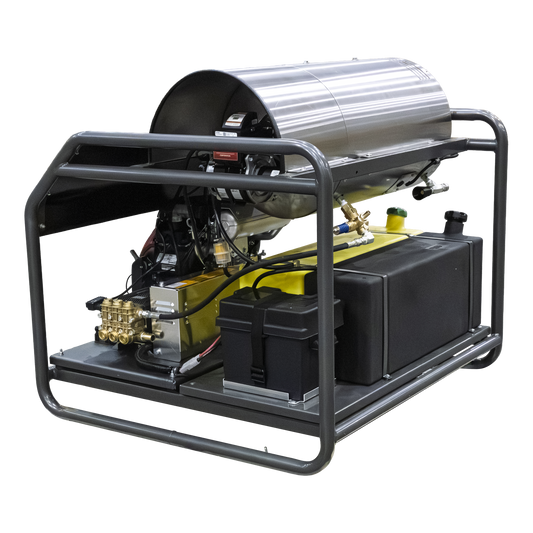 4000 PSI 5.5 GPM Gas Belt Drive Diesel Fired Truck Mount Hot Water Pressure Washer with Triplex Pump