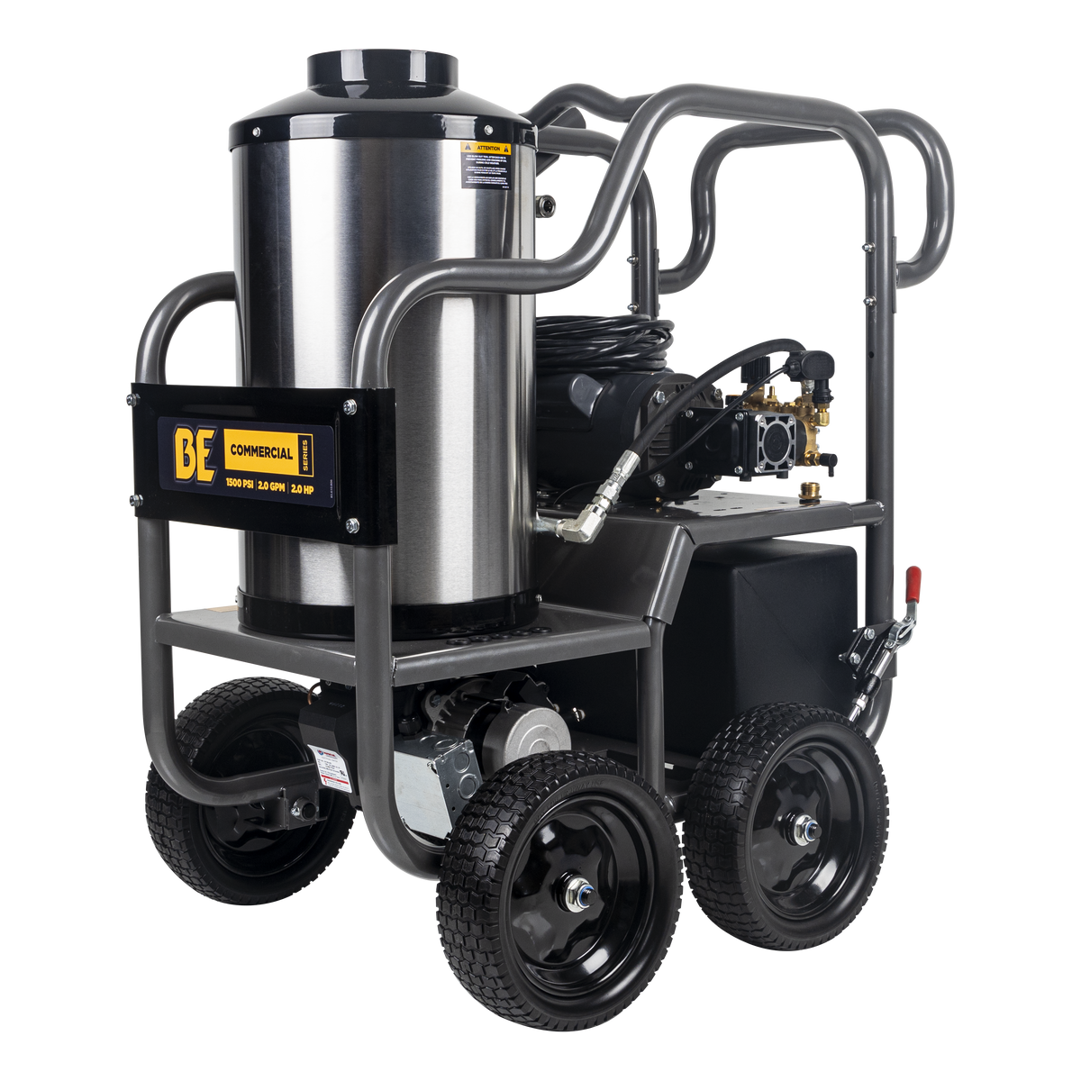 1500 PSI 2.0 GPM Electric Direct Drive Diesel Fired Hot Water Pressure Washer with Triplex Pump