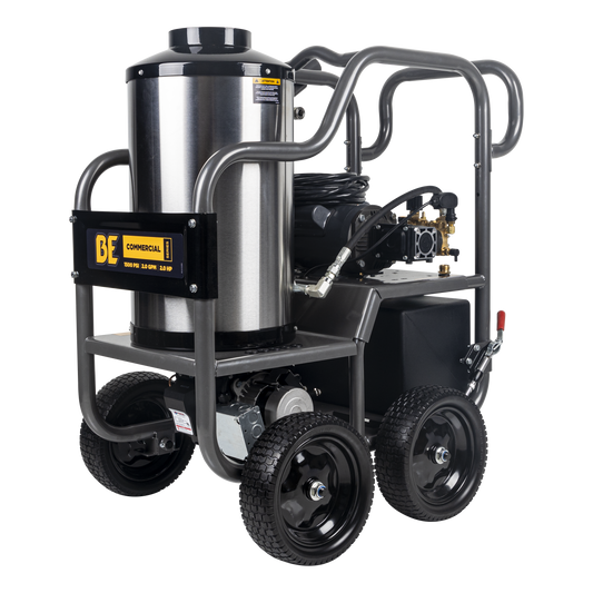 1500 PSI 2.0 GPM Electric Direct Drive Diesel Fired Hot Water Pressure Washer with Triplex Pump