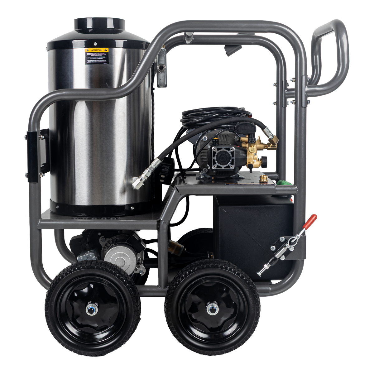 1500 PSI 2.0 GPM Electric Direct Drive Diesel Fired Hot Water Pressure Washer with Triplex Pump
