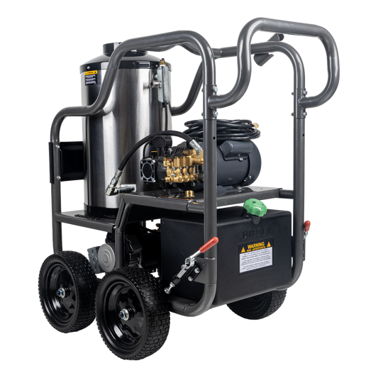 1500 PSI 2.0 GPM Electric Direct Drive Diesel Fired Hot Water Pressure Washer with Triplex Pump
