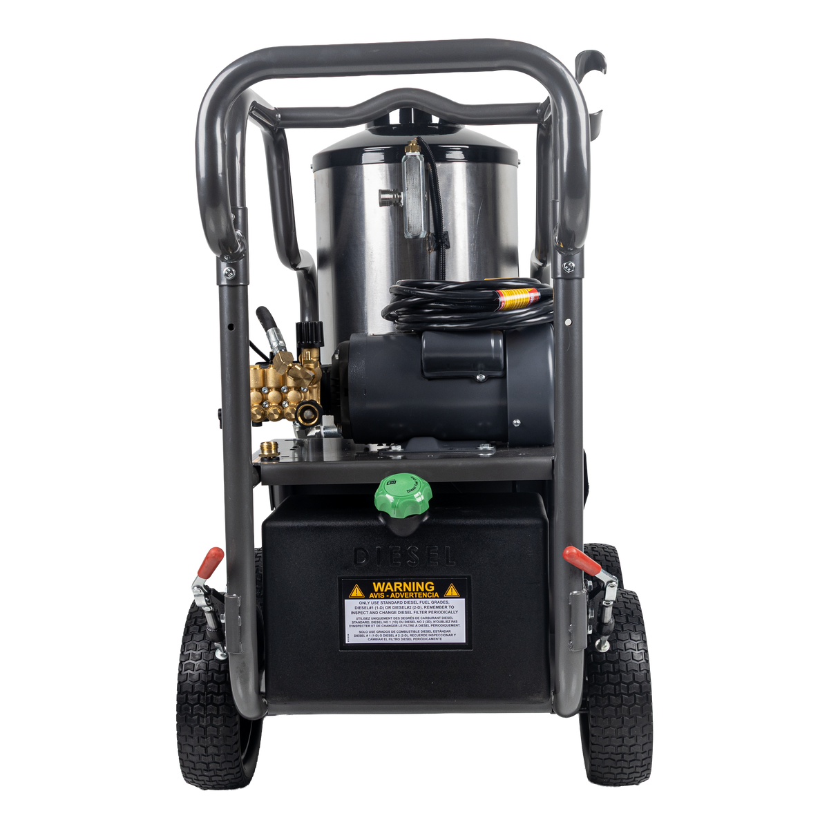 1500 PSI 2.0 GPM Electric Direct Drive Diesel Fired Hot Water Pressure Washer with Triplex Pump