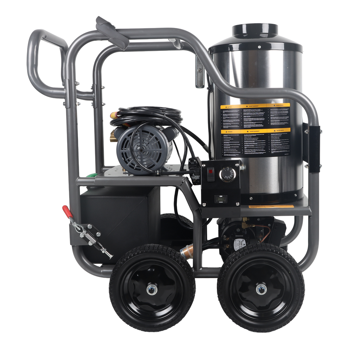 1500 PSI 2.0 GPM Electric Direct Drive Diesel Fired Hot Water Pressure Washer with Triplex Pump
