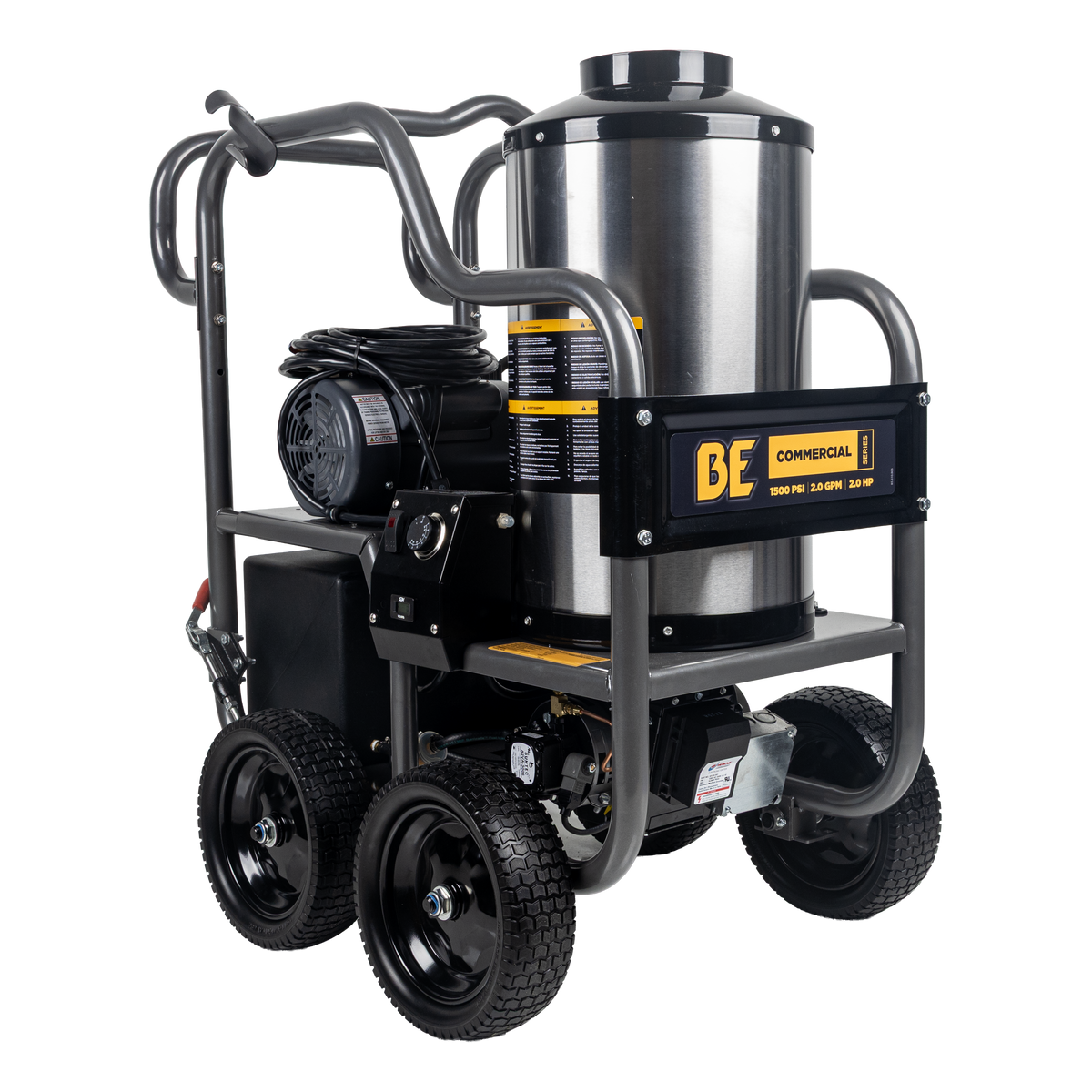 1500 PSI 2.0 GPM Electric Direct Drive Diesel Fired Hot Water Pressure Washer with Triplex Pump