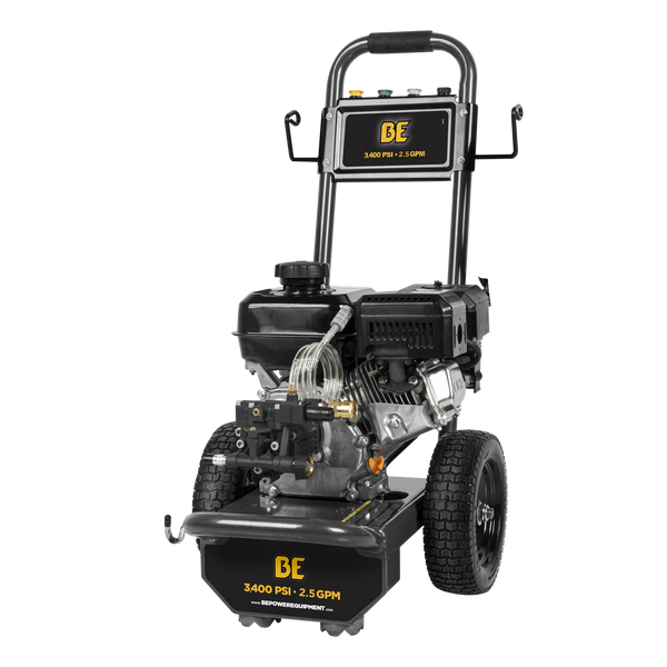 BE Workshop Series Portable Gas Cold Water Pressure Washer, Direct Drive, 2.5 GPM | 3400 PSI (B3475PX)