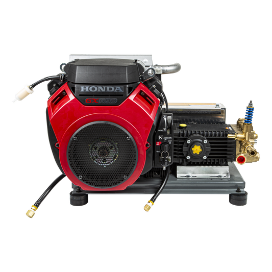 4000 PSI 8.2 GPM Cold Water Gas Pressure Washer Honda GX690 Electric Start, Belt Drive, General Triplex Pump, Mount Truck or 