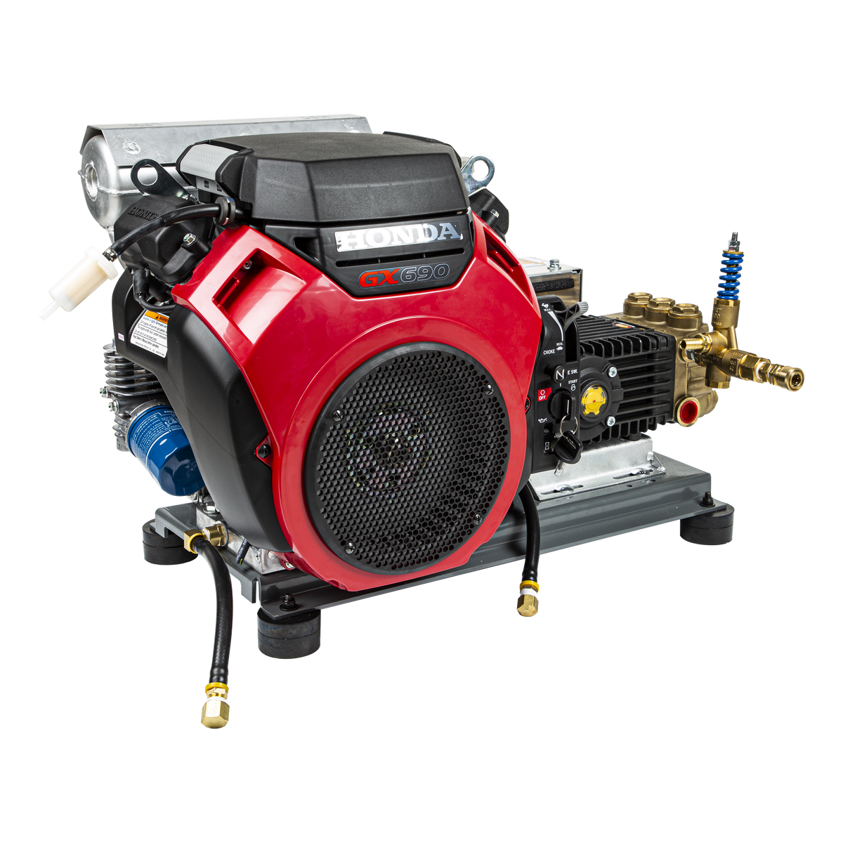 4000 PSI 8.2 GPM Cold Water Gas Pressure Washer Honda GX690 Electric Start, Belt Drive, General Triplex Pump, Mount Truck or 