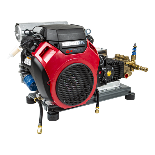 4000 PSI 8.2 GPM Cold Water Gas Pressure Washer Honda GX690 Electric Start, Belt Drive, General Triplex Pump, Mount Truck or 