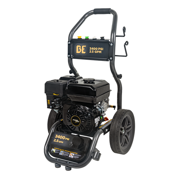 BE Workshop Series Portable Gas Cold Water Pressure Washer, Direct Drive, 2.5 GPM | 3400 PSI (BE3475PX)