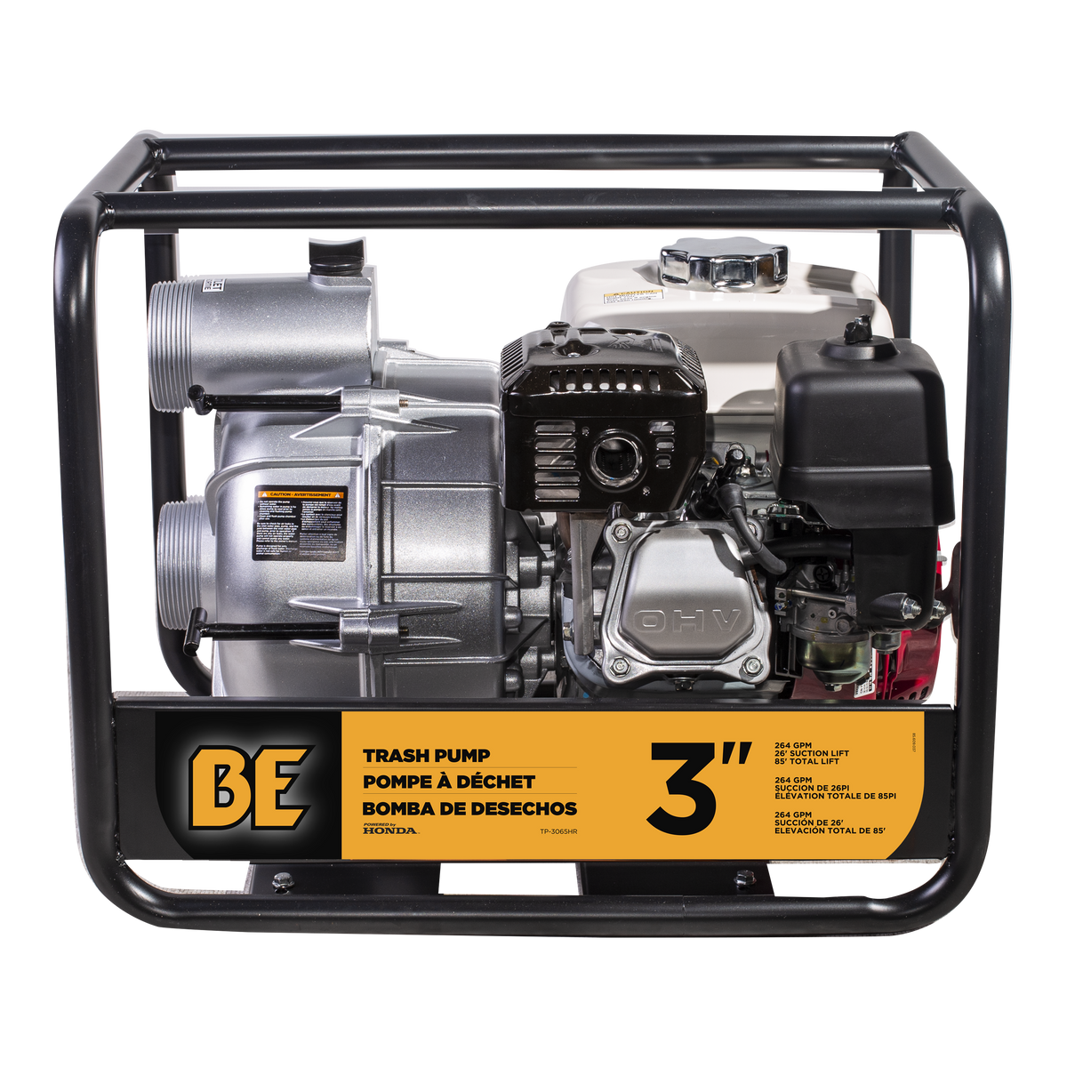 3" Semi Trash Pump 264 GPM 36 PSI with Honda GX200 Engine