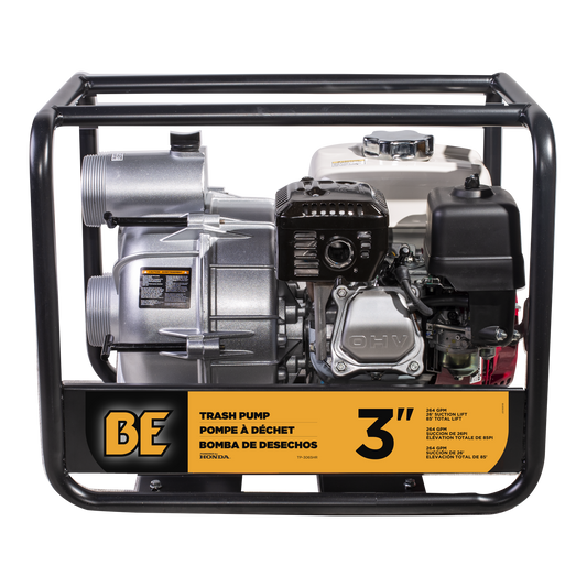 3" Semi Trash Pump 264 GPM 36 PSI with Honda GX200 Engine