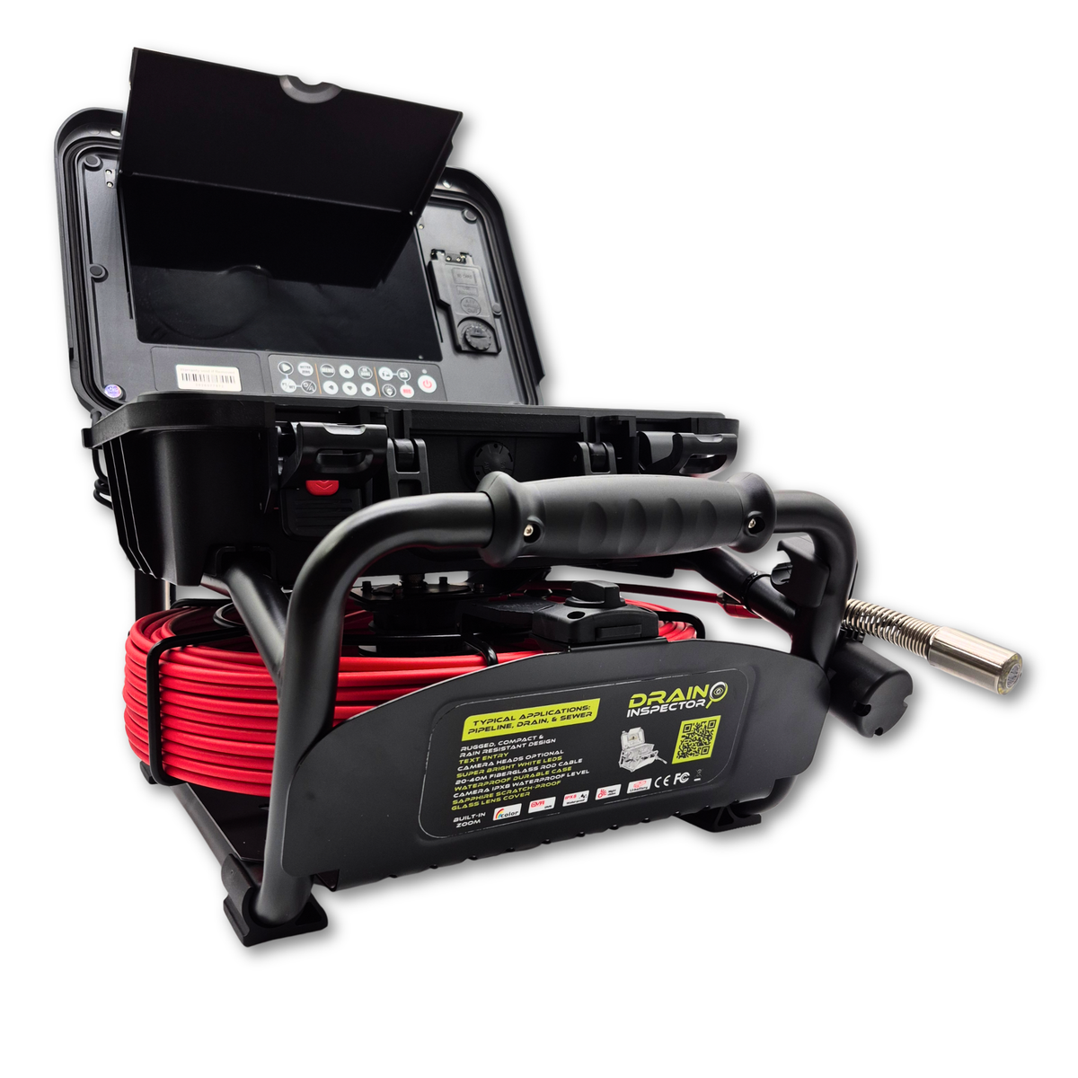 Drain Invader Drain Inspector Sewer Camera – 100' Push Rod & 512Hz Sonde