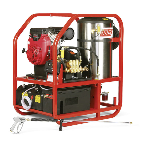HOTSY 1200 Series Gas & Diesel Hot Water Pressure Washer, Belt Drive, 4.5–8.0 GPM | 3000–4000 PSI