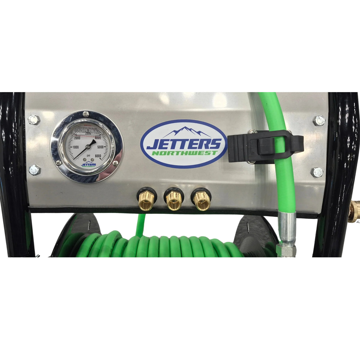 JNW Heavy-Duty Deluxe Dolly-Mounted Jetter Hose Reel with Hose