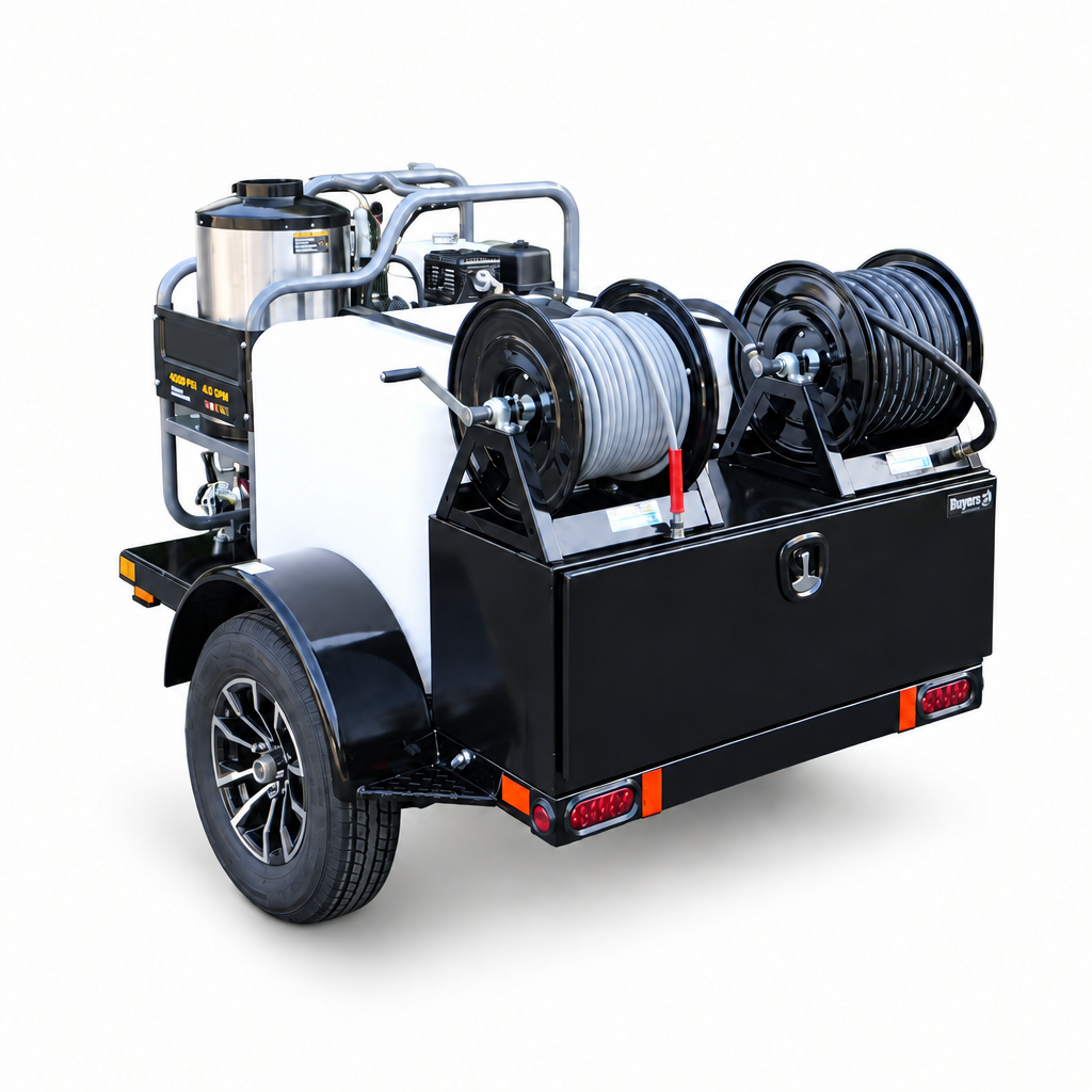 Seattle Pump Custom BE Gas Hot Water Pressure Water Trailer, Belt Drive, 4.0 | 4000