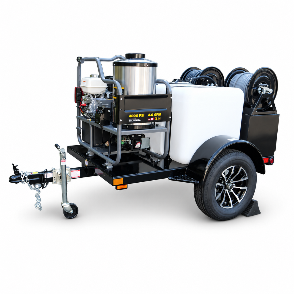 Seattle Pump Custom BE Gas Hot Water Pressure Water Trailer, Belt Drive, 4.0 | 4000