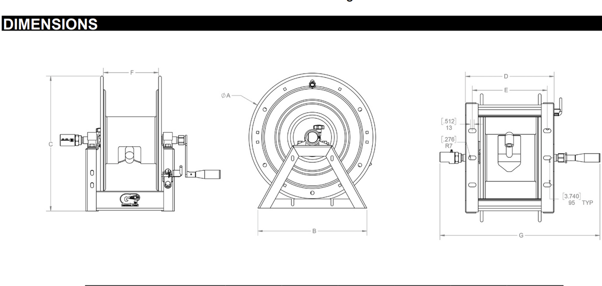 DHRA Series Manual Crank Industrial Hose Reel – 5000 PSI