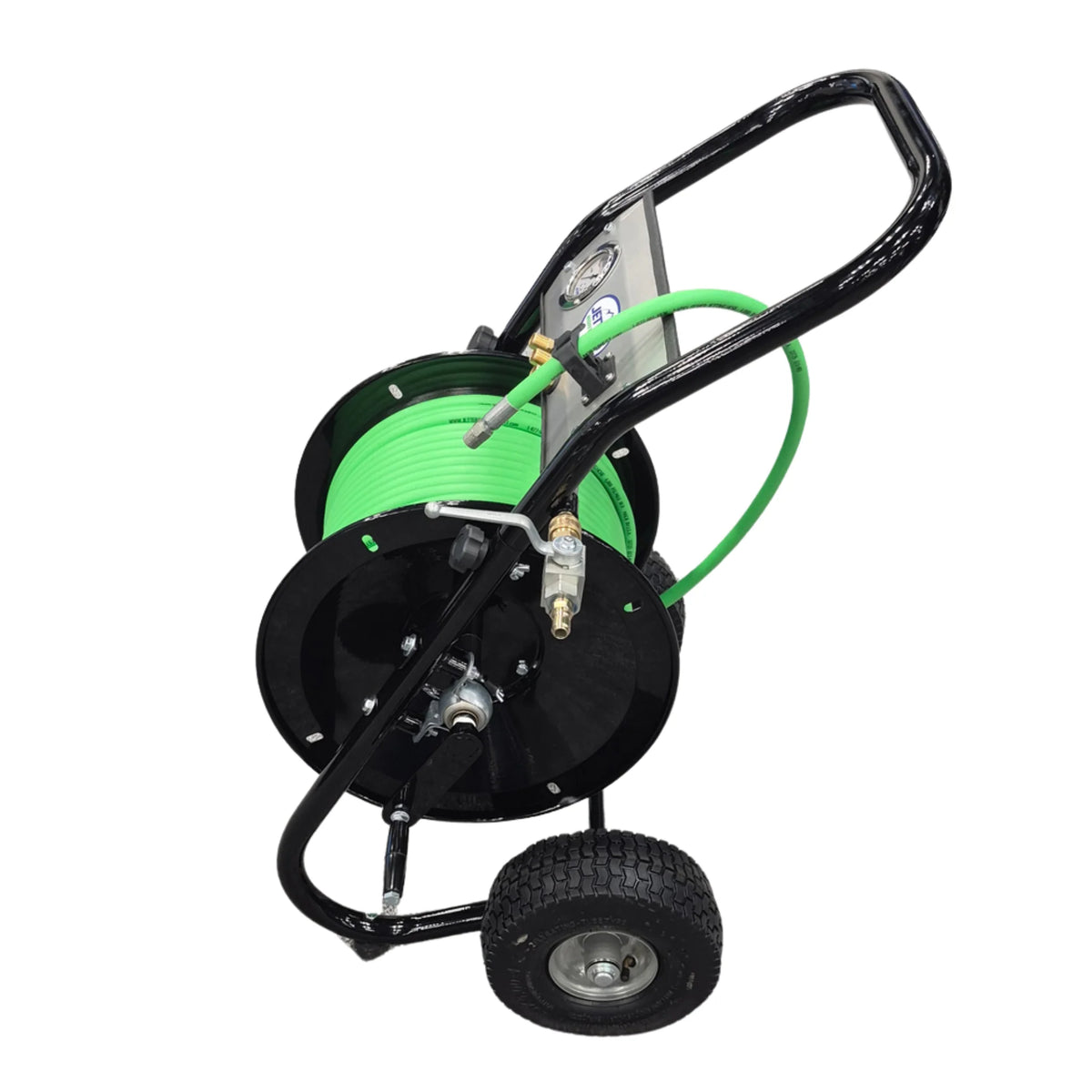 JNW Heavy-Duty Deluxe Dolly-Mounted Jetter Hose Reel with Hose