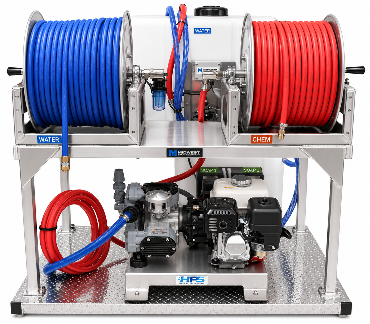 Gas Soft Wash Skid System – Honda GX200 with Comet P40 or AR45 Pump