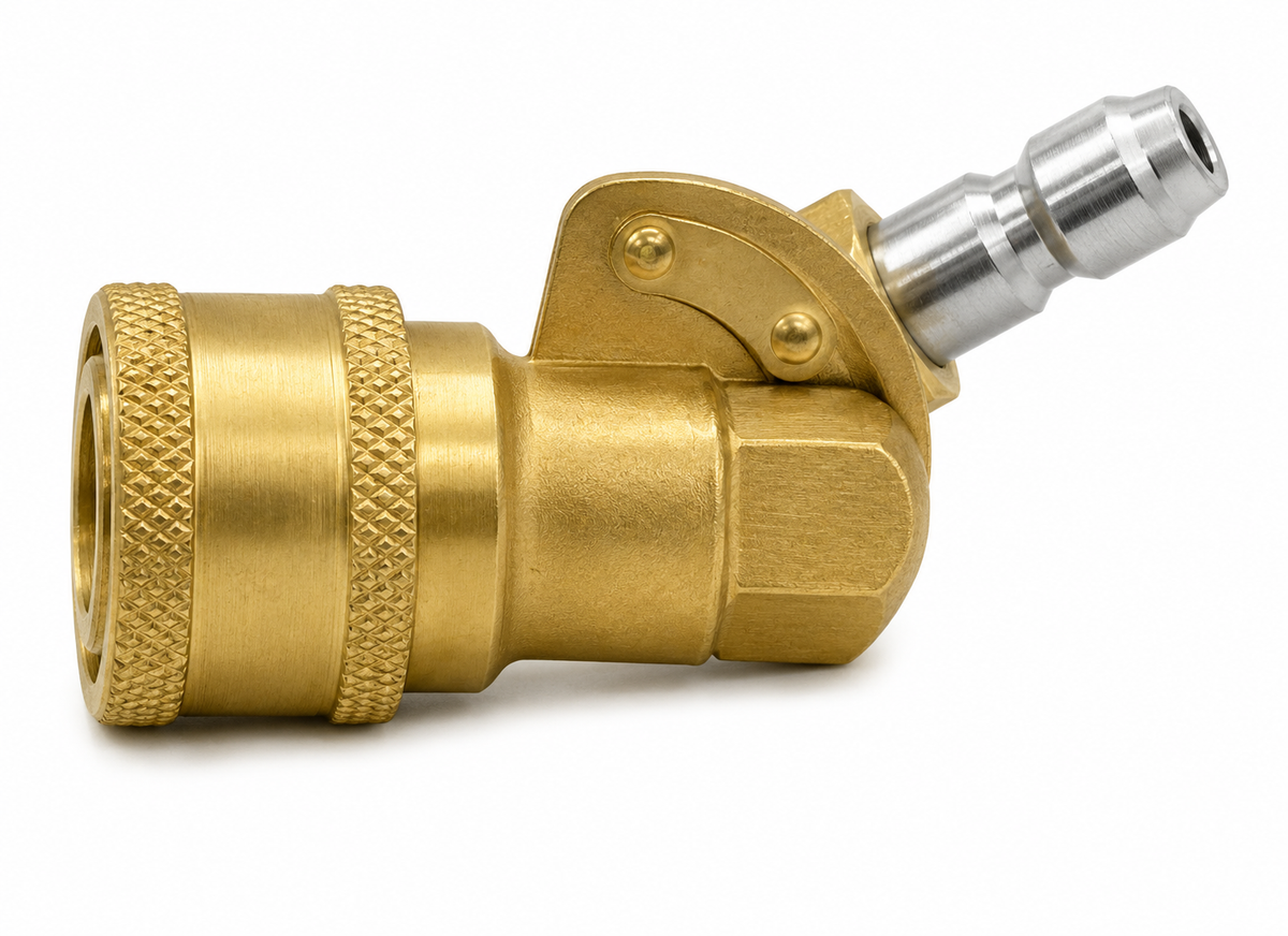 Brass Pivoting Nozzle Holder 1/4" for Pressure & Soft Washing