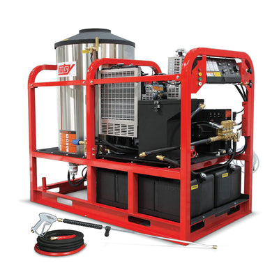 HOTSY HSS & HSDS Series Skid-Mounted Diesel Hot Water Pressure Washer, Belt Drive, 5.0–9.5 GPM | 2500–3500 PSI