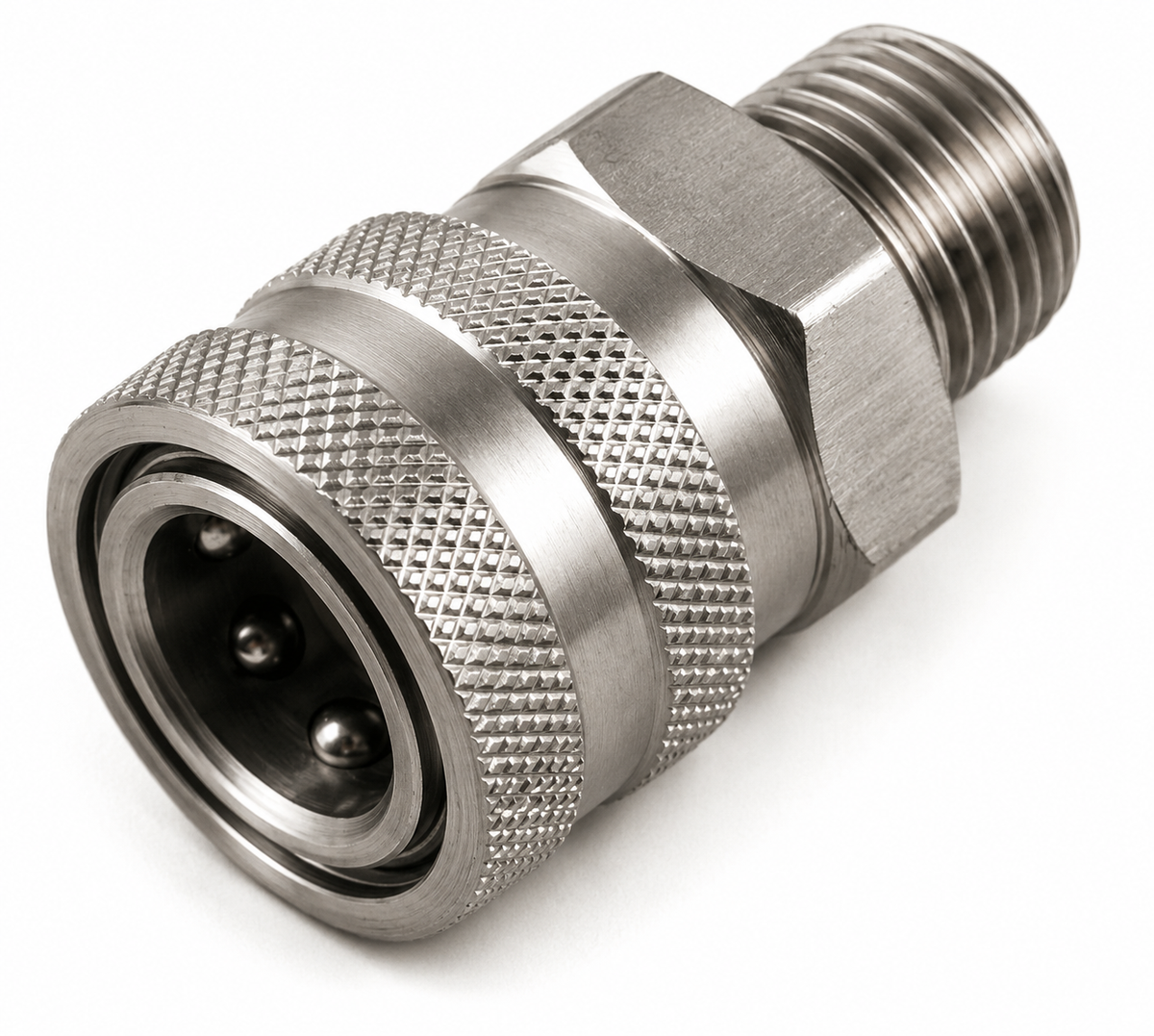 Stainless Steel 3/8" Quick Connect Socket x 3/8" MPT