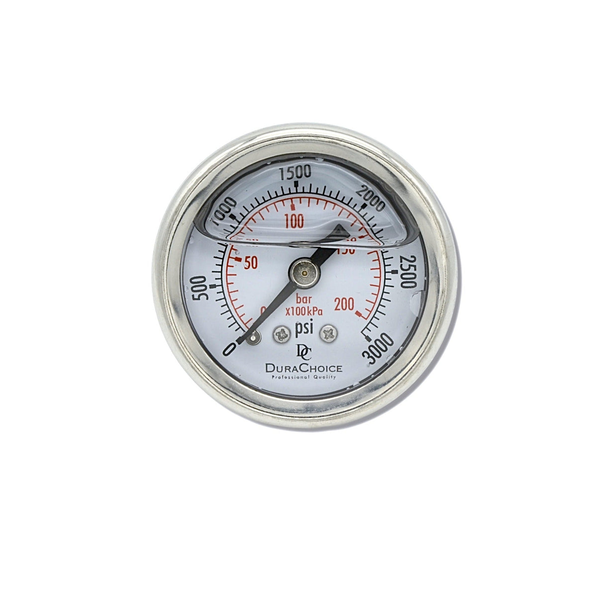 0–3000 PSI Oil-Filled Pressure Gauge – 1/8" Center Back Mount