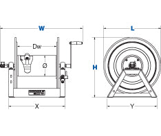 1/2" COXREELS 1125 Series 3,000 PSI Hand Crank Hose Reel
